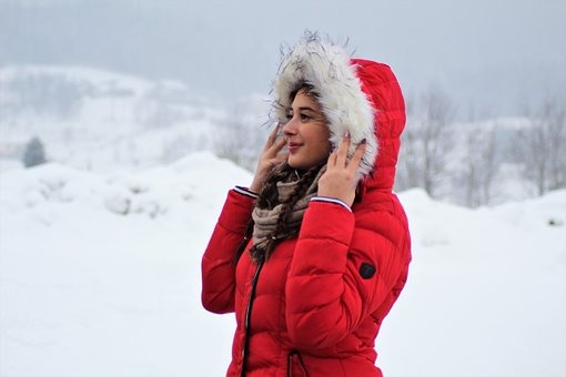 zimná bunda červená